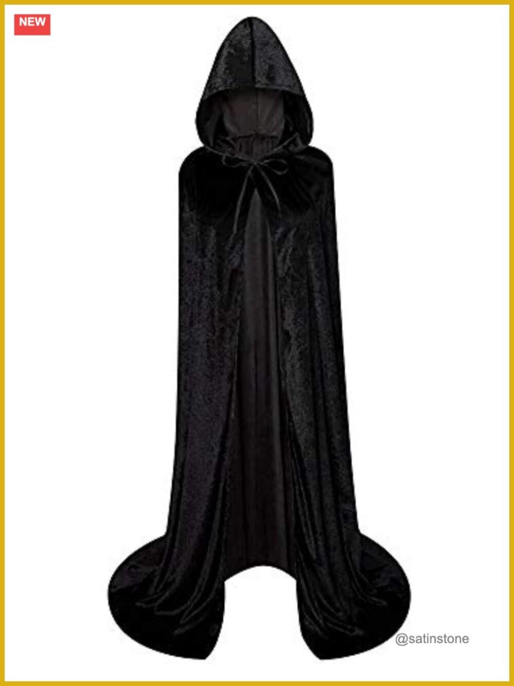 Unisex Full Length Hooded Velvet Robe Cloak Cape Cosplay Costume
